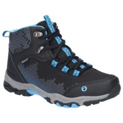 Cotswold Children's Ducklington Lace Up Waterproof Hiking Boots - Black/Blue