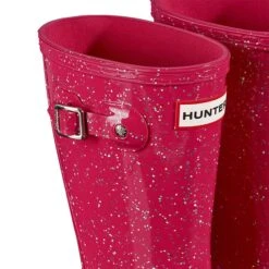 Hunter Children's Original Big Kids Glitter Wellington Boots – Thrift Pink -ridebedford shop 5 192