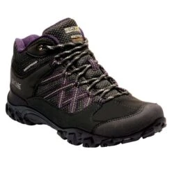Regatta Women's Edgepoint Mid Walking Boots - Black/Prune -ridebedford shop 792754