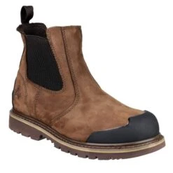 Amblers Men's FS225 Chelsea Safety Boots - Brown -ridebedford shop chelsea safety boot brown 1