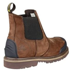 Amblers Men's FS225 Chelsea Safety Boots - Brown -ridebedford shop chelsea safety boot brown 2