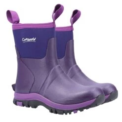 Cotswold Women's Blaze Mid Neoprene Wellington Boots - Purple -ridebedford shop cotswold blaze purple2 1