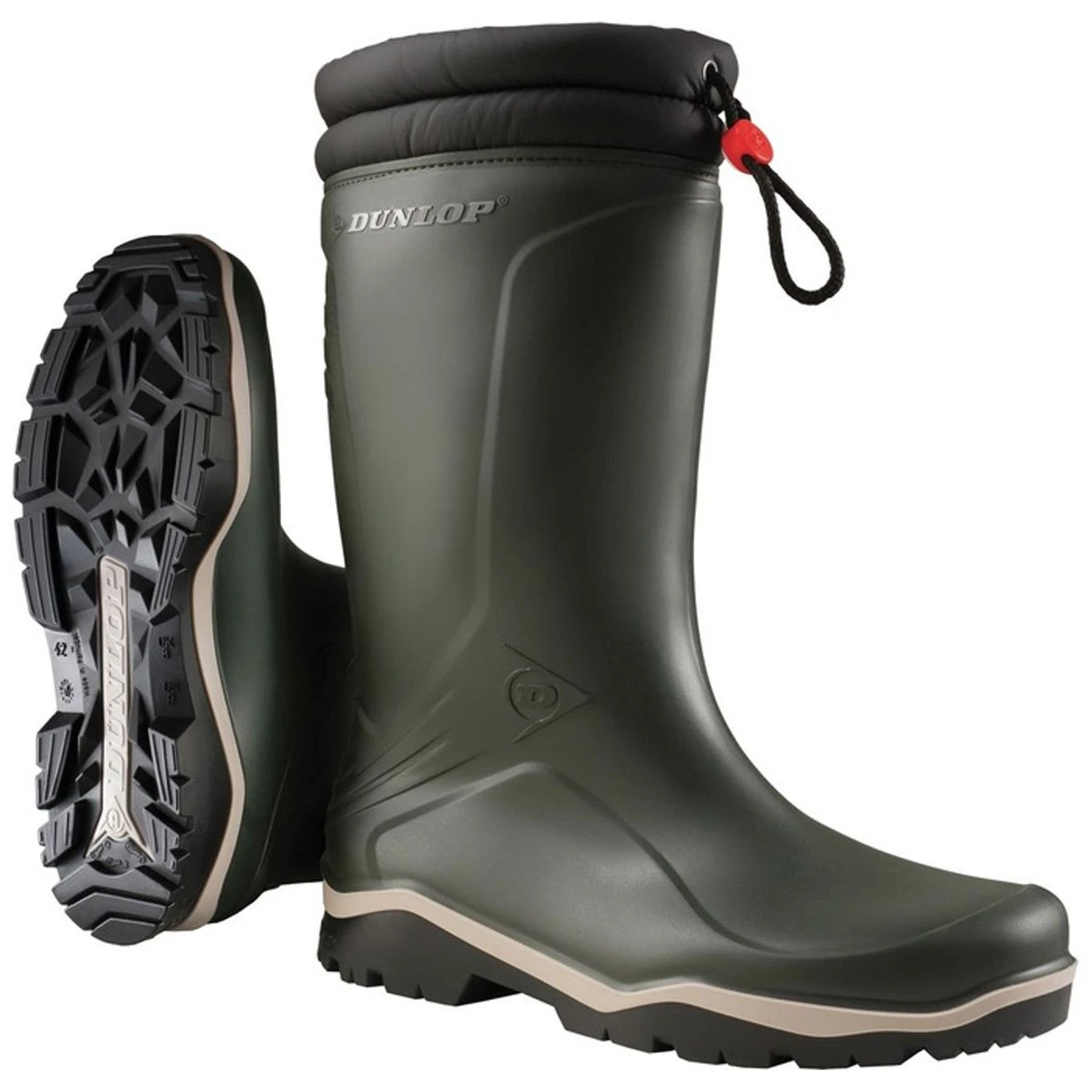 Dunlop Men's Blizzard Fur Lined Wellington Boots - Green 3 Dunlop Men's Blizzard Fur Lined Wellington Boots - Green - Image 3