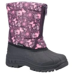 Cotswold Children’s Iceberg Zip Snow Boots – Butterflies