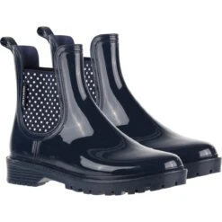 Regatta Women's Harriett II Ankle Wellington Boots - Navy/White Sand -ridebedford shop lady harriett ii navy white sand 7 1