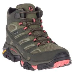 Merrell Women’s Moab 2 Gore-Tex Mid Walking Boots – Beluga/Olive -ridebedford shop lds moab 2 mid gtx beluga olive 1