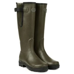 Le Chameau Women's Vierzon Jersey Wellington Boots - Vert Chameau