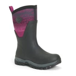 Muck Boots Women's Arctic Sport Mid Height Wellington Boots - Black/Magenta -ridebedford shop mb arctic sport mid ii blkmag 3