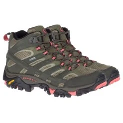 Merrell Women’s Moab 2 Gore-Tex Mid Walking Boots – Beluga/Olive