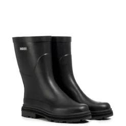 Aigle Women's Rain Mid Height Wellington Boots - Noir -ridebedford shop mid rain boot noir 2 1