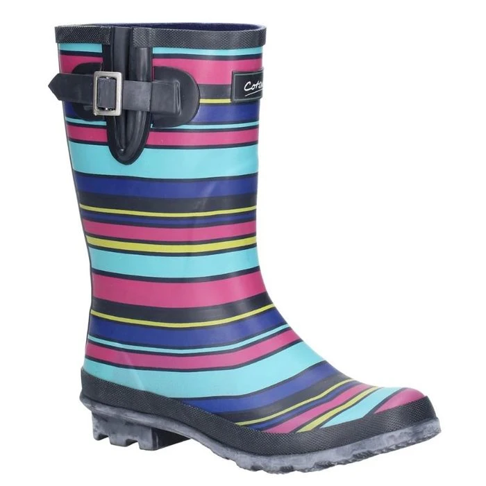 Cotswold Women's Paxfords Mid Calf Wellington Boots - Multicolour Stripe 3 Cotswold Women's Paxfords Mid Calf Wellington Boots - Multicolour Stripe - Image 3