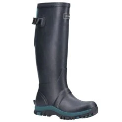 Cotswold Women's Realm Adjustable Wellington Boots - Navy/Teal -ridebedford shop realm navy2
