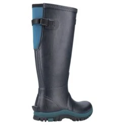 Cotswold Women's Realm Adjustable Wellington Boots - Navy/Teal -ridebedford shop realm navy3