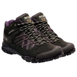 Regatta Women's Edgepoint Mid Walking Boots - Black/Prune -ridebedford shop regatta edgepoint mid black prune1 1