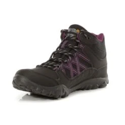 Regatta Women's Edgepoint Mid Walking Boots - Black/Prune -ridebedford shop regatta women s edgepoint waterproof walking boots blackprune 1