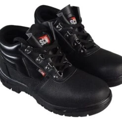 Scan 4 D-Ring Chukka Black Safety Boots UK 10 Euro 44 - SCAFWCHUK10