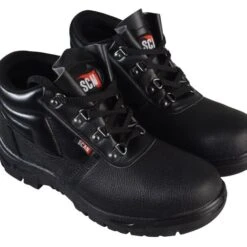 Scan 4 D-Ring Chukka Black Safety Boots UK 8 Euro 42 - SCAFWCHUK8